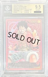 〔BGS9.5鑑定済〕モンキー・D・ルフィ(金文字)【L】{ST01-001}